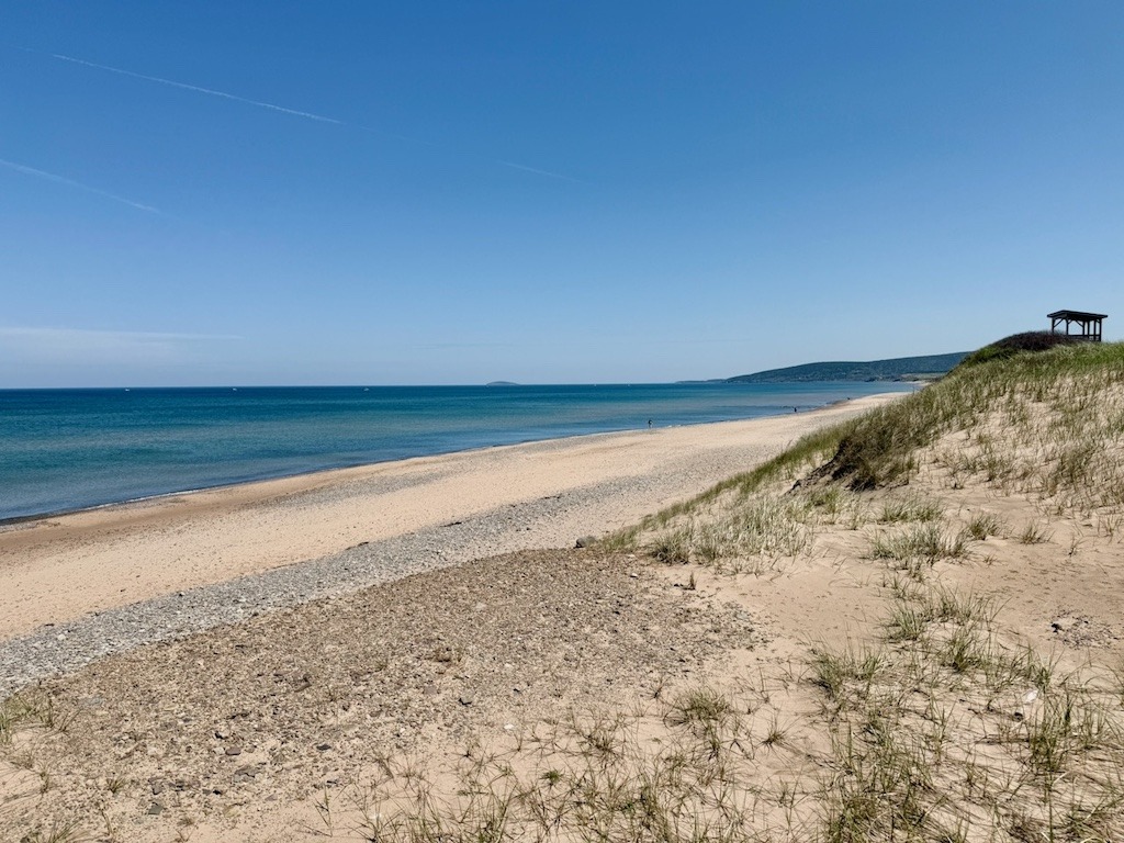 Inverness Beach sand and dune view